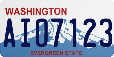 WA license plate AIO7123