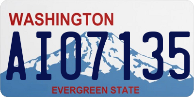 WA license plate AIO7135