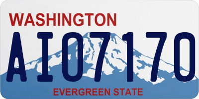 WA license plate AIO7170