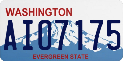 WA license plate AIO7175