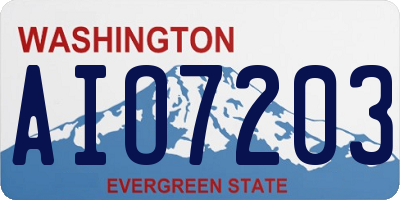 WA license plate AIO7203