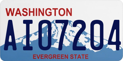 WA license plate AIO7204