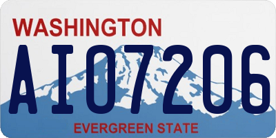 WA license plate AIO7206