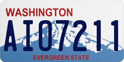 WA license plate AIO7211