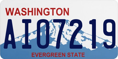 WA license plate AIO7219