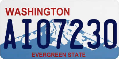 WA license plate AIO7230