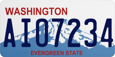 WA license plate AIO7234