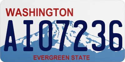 WA license plate AIO7236
