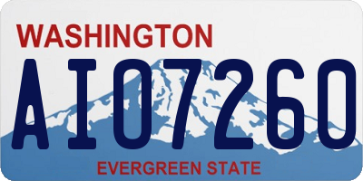 WA license plate AIO7260