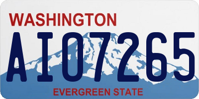 WA license plate AIO7265