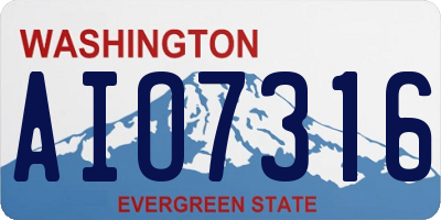 WA license plate AIO7316