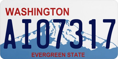 WA license plate AIO7317