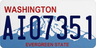 WA license plate AIO7351