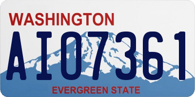 WA license plate AIO7361