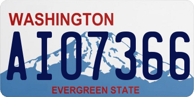 WA license plate AIO7366