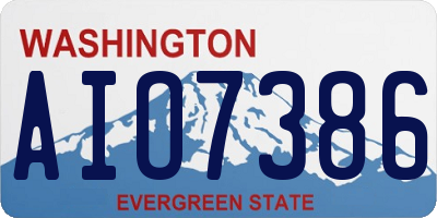 WA license plate AIO7386