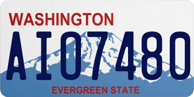 WA license plate AIO7480