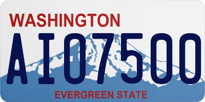 WA license plate AIO7500