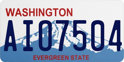 WA license plate AIO7504
