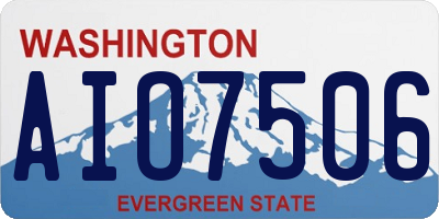 WA license plate AIO7506