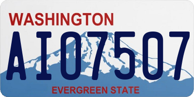 WA license plate AIO7507