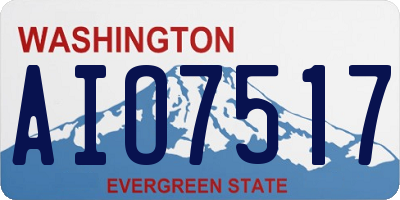 WA license plate AIO7517