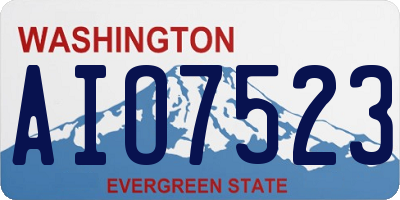 WA license plate AIO7523