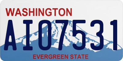 WA license plate AIO7531