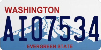 WA license plate AIO7534