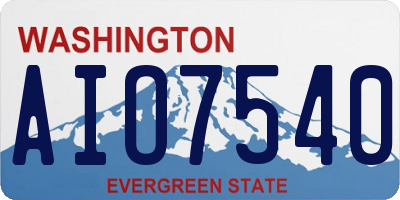 WA license plate AIO7540