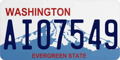 WA license plate AIO7549