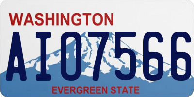 WA license plate AIO7566