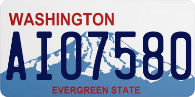 WA license plate AIO7580