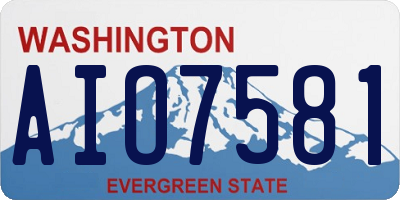 WA license plate AIO7581