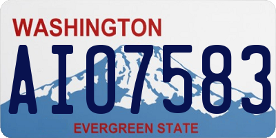 WA license plate AIO7583