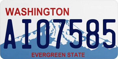 WA license plate AIO7585