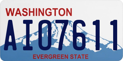 WA license plate AIO7611