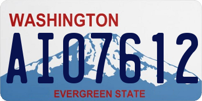 WA license plate AIO7612
