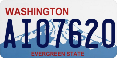 WA license plate AIO7620