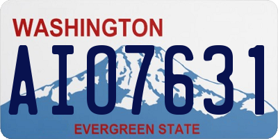 WA license plate AIO7631