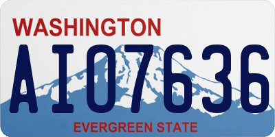 WA license plate AIO7636