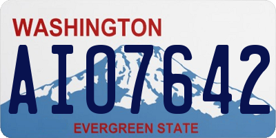 WA license plate AIO7642