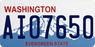 WA license plate AIO7650