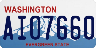 WA license plate AIO7660