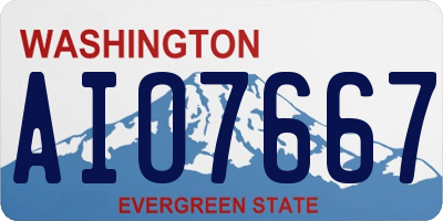 WA license plate AIO7667