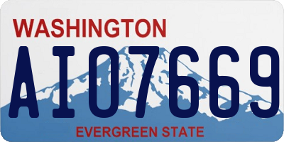 WA license plate AIO7669