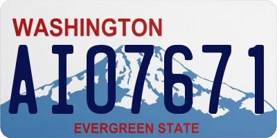 WA license plate AIO7671