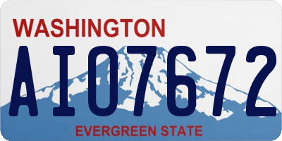 WA license plate AIO7672