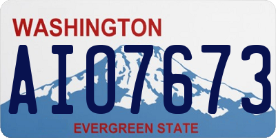 WA license plate AIO7673