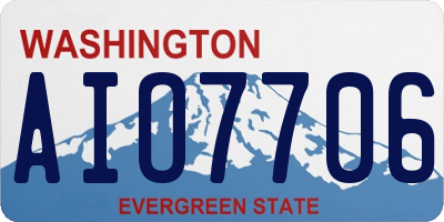 WA license plate AIO7706